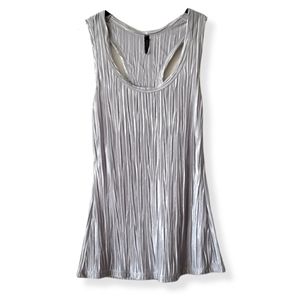 TOPSHOP Silver Pleated Racerback Tank